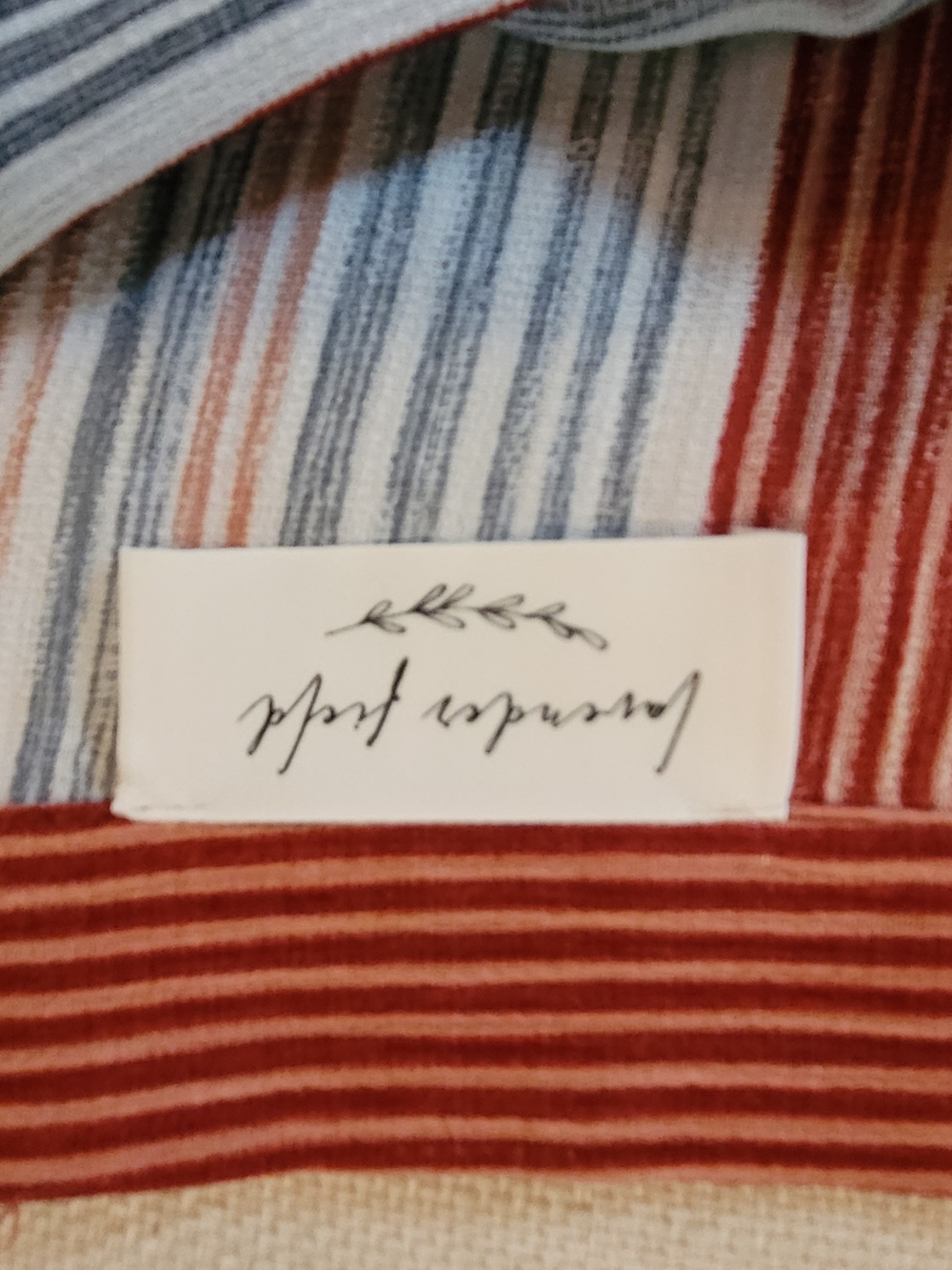 Striped Wrap Maxi Skirt in Rust, White And Blue. - Picture 6 of 10